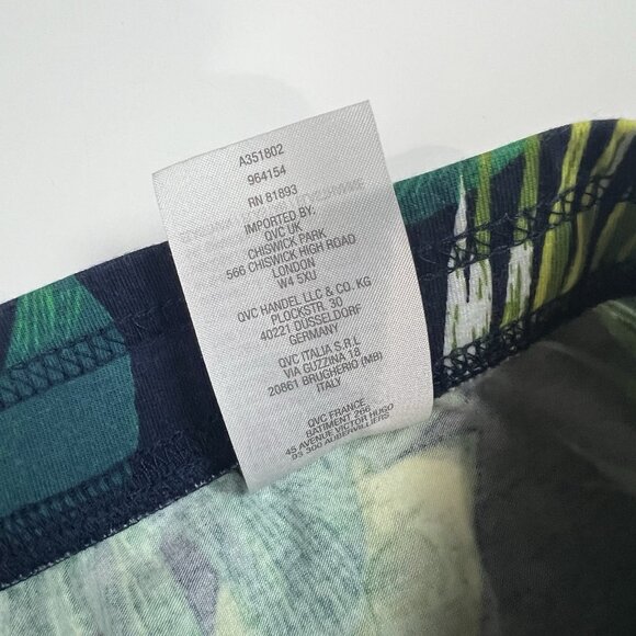 Denim&Co Beach Jersey Wide Leg Pull On Pants Plus Size 2X Tropical Palms A351802 - Picture 11 of 12